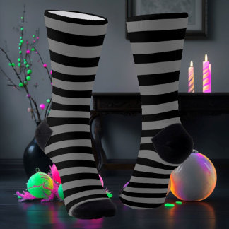 Black & Gray Striped Socks