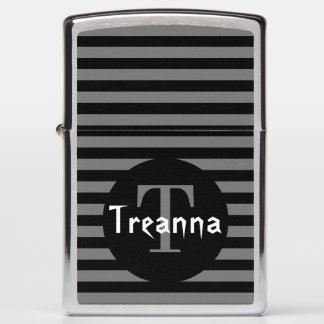Black & Gray Striped Zippo Lighter