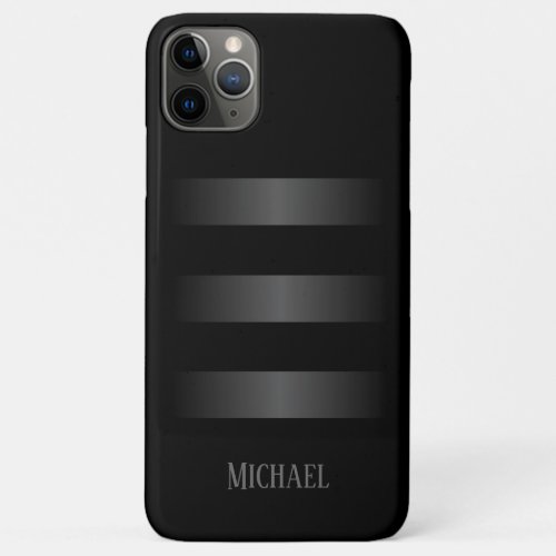 Black Gray Stripes Pattern iPhone 11 Pro Max Case