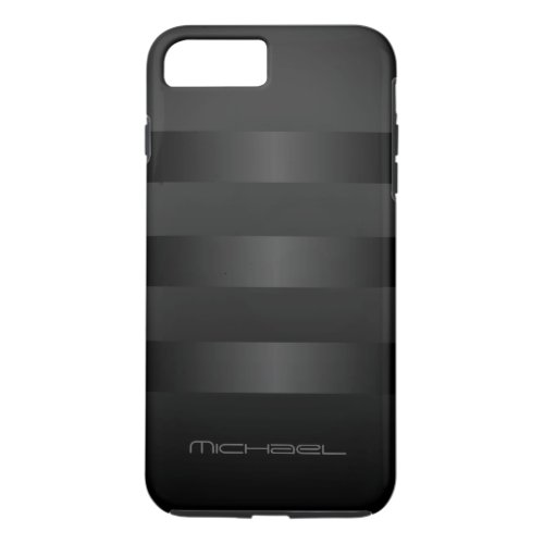 Black Gray Stripes  Pattern Monogram iPhone 8 Plus7 Plus Case