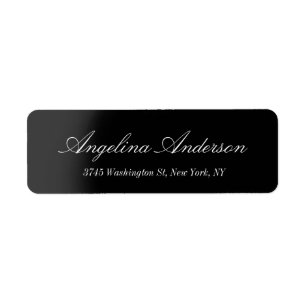 Black Gray Stylish Elegant Handwriting Modern Label