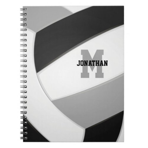 black gray team colors volleyball notebook