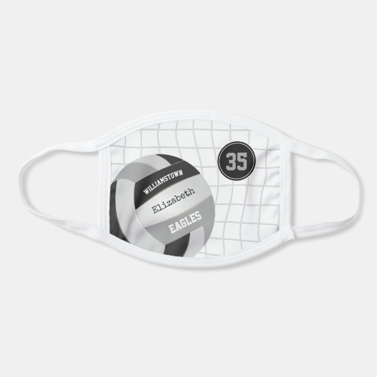black gray team colors girls volleyball face mask