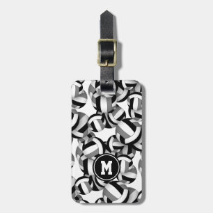 black gray team colors volleyball gifts luggage tag