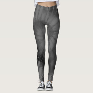 Black Gray Tie Dye Leggings
