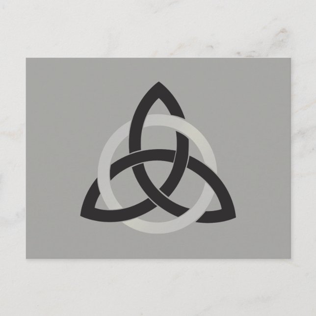 Black Gray Trinity Knot Celtic Postcard (Front)