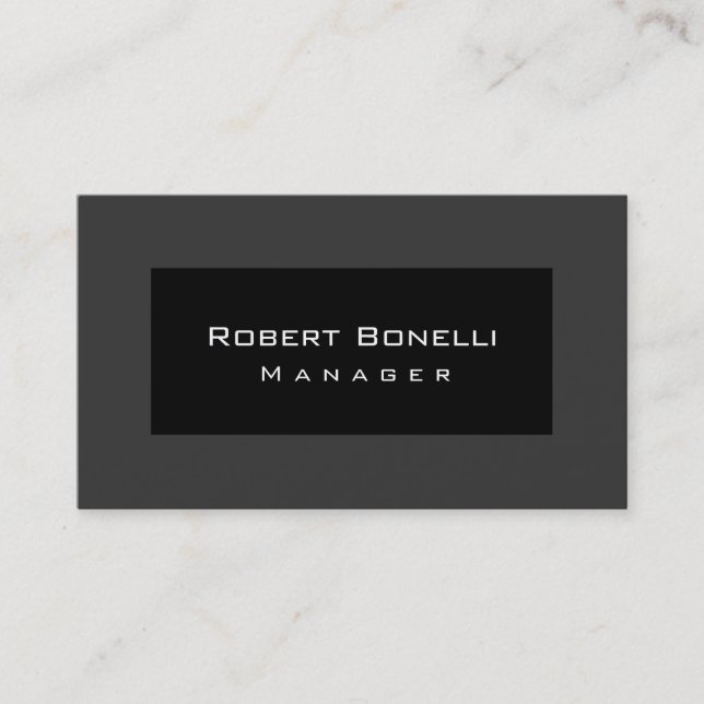 Black Gray Unique Plain Business Card (Front)