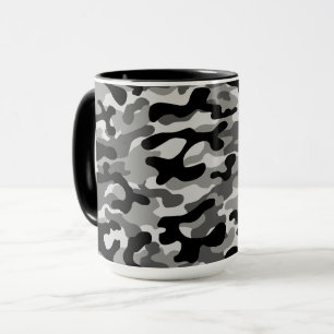 Black Gray Urban Camouflage Pattern Mug