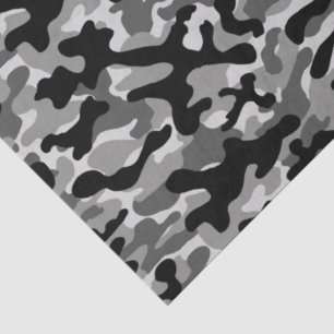 Black Gray Urban Camouflage  Tissue Paper