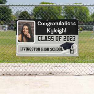 Black & Gray Vinyl Graduation Banner