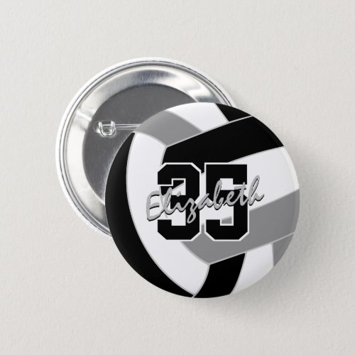 black gray volleyball team colors button