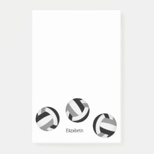 black gray volleyballs notepad w custom name