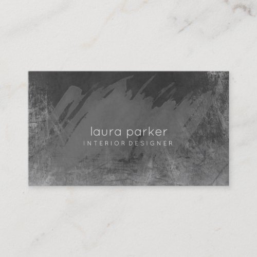 Black Gray Watercolor Splatter Abstract Modern Business Card