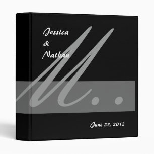 Black & Gray Wedding Monogram Planner Photo Binder