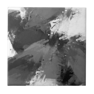 Tile in Abstract Black White