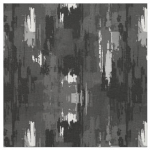 Black / Gray / White Abstract Paint Fabric