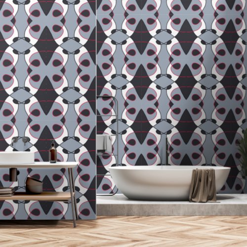 Black gray White and Red abstract vintage design Wallpaper