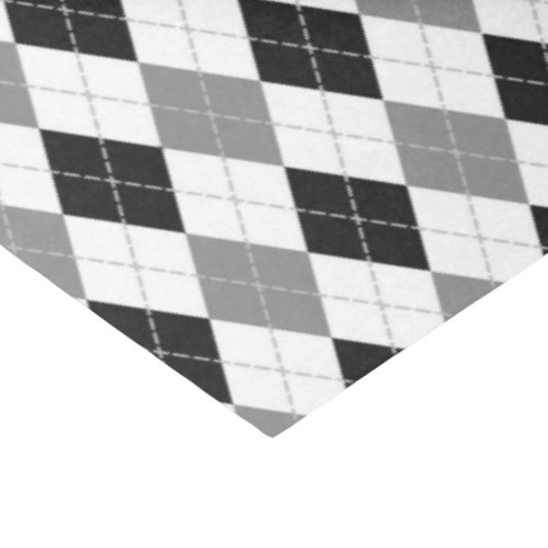black gray white argyle plaid tissue paper