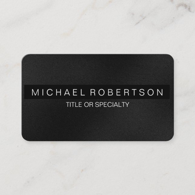 Black Gray White Charming Business Card (Front)