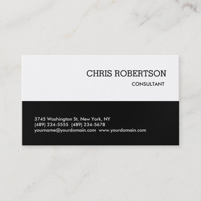 Black Gray White Classical Standard Business Card (Front)