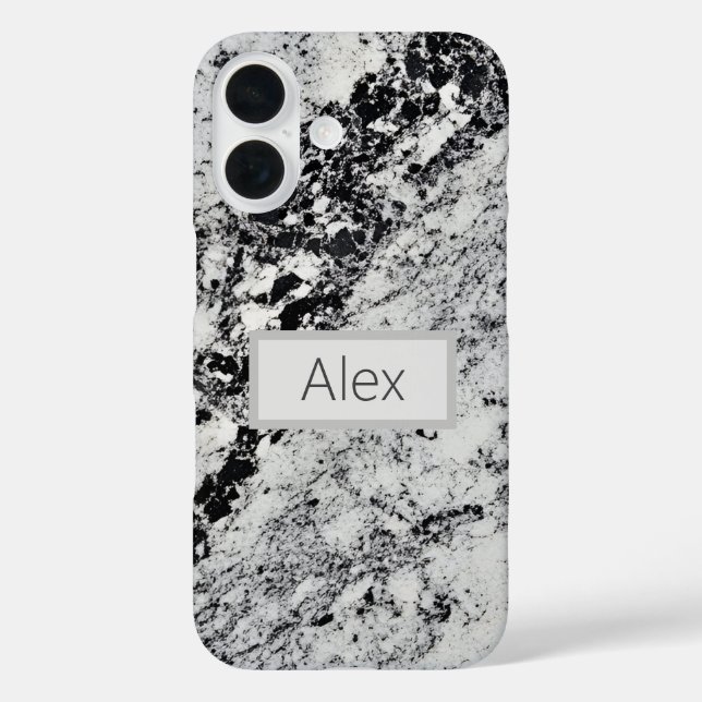 Black, Gray & White Granite  Case-Mate iPhone Case (Back)
