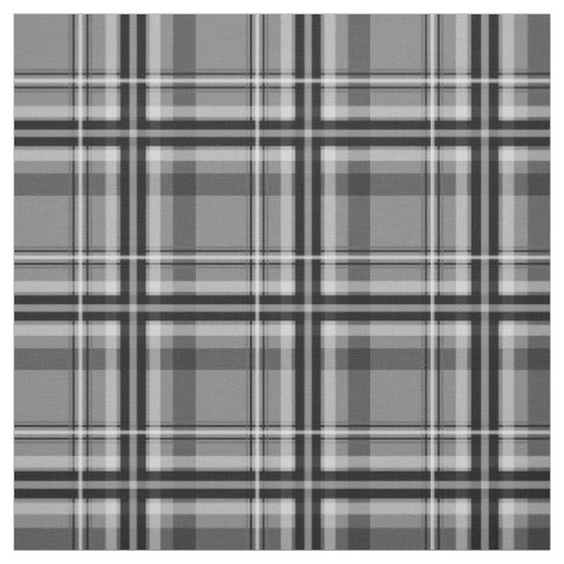 black gray white plaid fabric