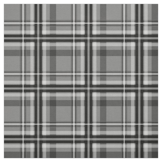 black gray white plaid fabric (Swatch)