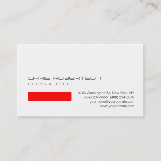 Black Gray White Red Attractive Business Card (Front)