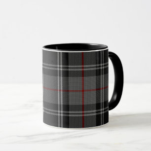 Black Gray White Red Tartan Plaid Mug