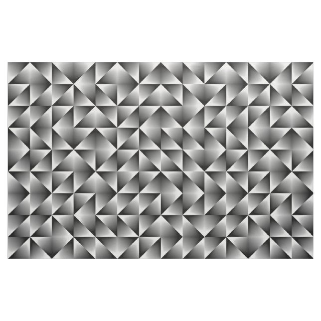 Black Gray White Retro Chic Geometric Squares Fabric (Fat Quarter)