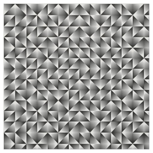 Black Gray White Retro Chic Geometric Squares Fabric