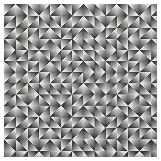 Black Gray White Retro Chic Geometric Squares Fabric (Swatch)
