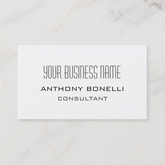 Black Gray & White Simple Charming Business Card (Front)