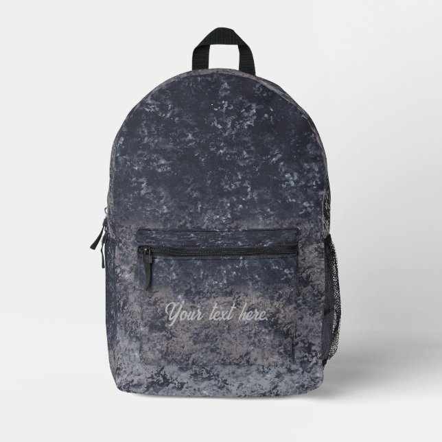 Black Gray White Sponge Print Custom Backpacks (Front)