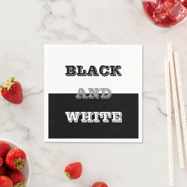 Black Gray White Text And Solid Colors Design Napkins (Insitu)