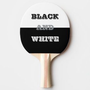 Black Gray White Text And Solid Colors Design Ping Pong Paddle