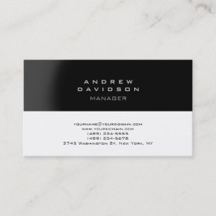 Black Gray White Trendy Plain Business Card