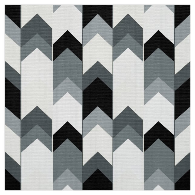 Black , gray, yellow chevron  fabric (Swatch)