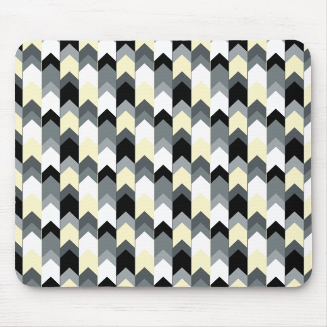 Black , gray, yellow chevron  mouse pad (Front)