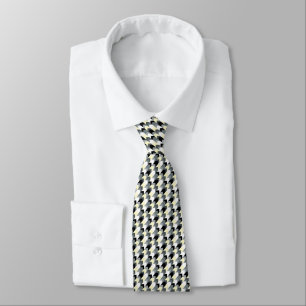Black , gray, yellow chevron  neck tie