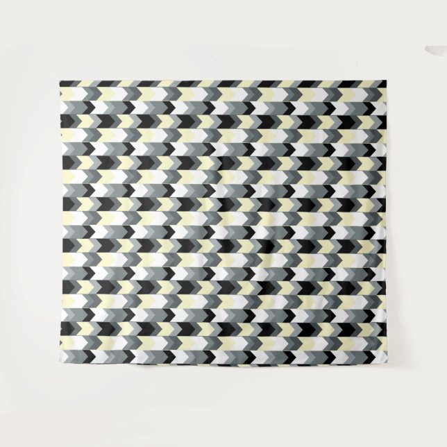 Black , gray, yellow chevron  tapestry (Front (Horizontal))