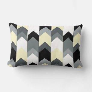 Black , gray, yellow chevron throw pillow