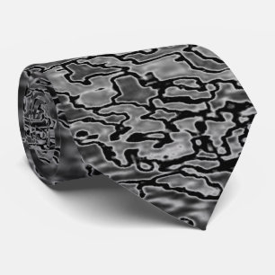 Black Grayed stiped Monogram Tie
