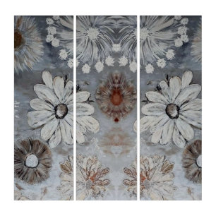 Black Grays and White With Brown Triptych