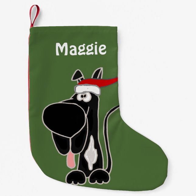 Black Great Dane Christmas Stocking (Front)