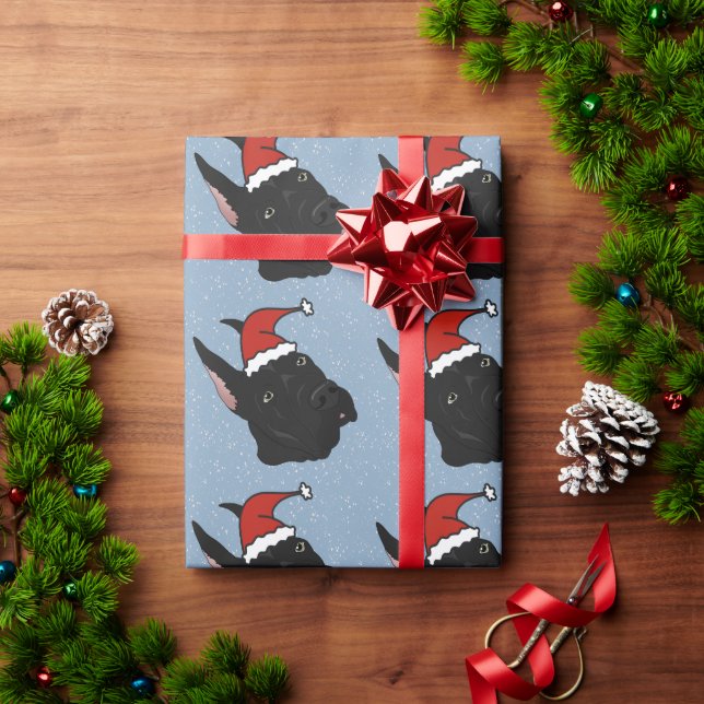 Black Great Dane Christmas Wrapping Paper (Holiday Gift)