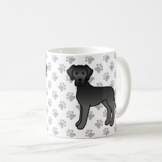Black Great Dane Cute Cartoon Dog Coffee Mug