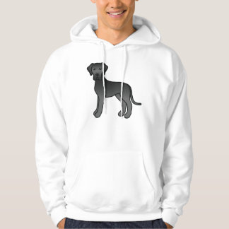 Black Great Dane Cute Cartoon Dog Hoodie