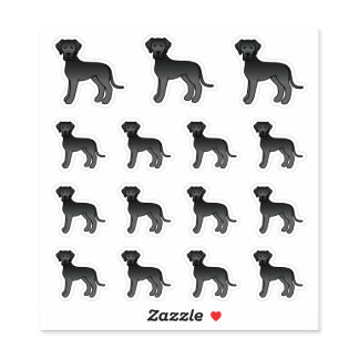 Black Great Dane Cute Cartoon Dogs Sticker