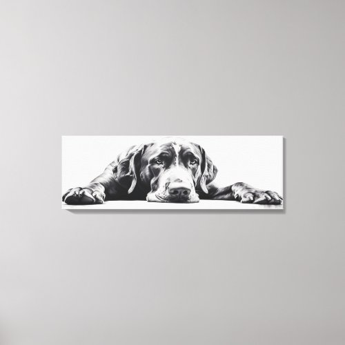 Black Great Dane Dog on white background  Canvas Print